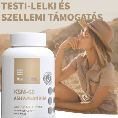 Ashwagandha® KSM66 kapszula glicinnel 60 db