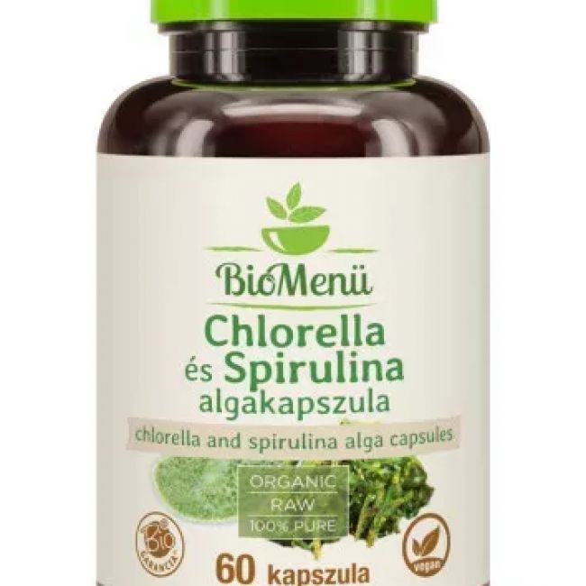 BioMenü BIO CHLORELLA és SPIRULINA ALGA kapszula 60 db 