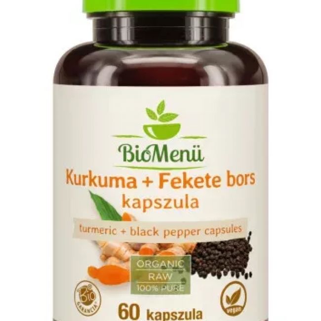 BioMenü BIO KURKUMA + FEKETE BORS kapszula 60 db
