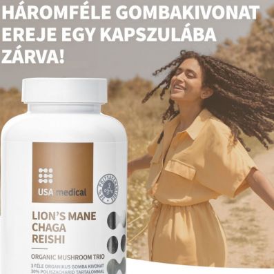 Gomba-trió kapszula – Reishi, Chaga és Lion’s Mane 60 db