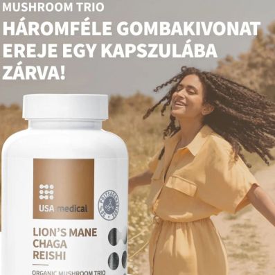 Gomba-trió kapszula – Reishi, Chaga és Lion’s Mane 60 db