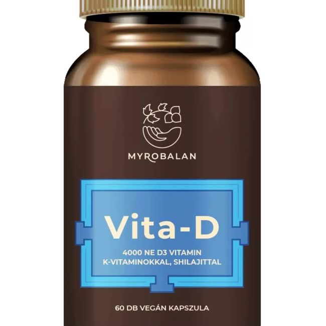Myrobalan VITA-D 4000 NE D3 vitamin K1+K2 vitaminokkal és shilajittal 60 db vegán kapszula