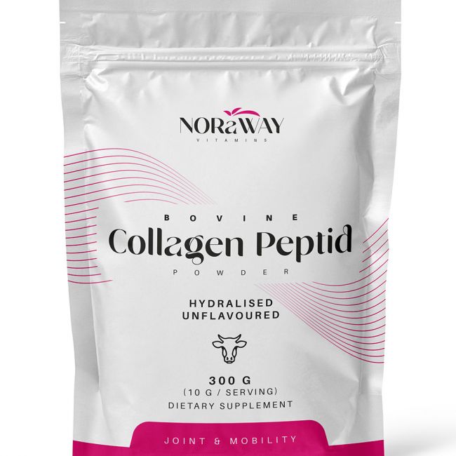 NORaWAY Hidrolizált marha kollagén peptid Ízesítetlen, 300 gr (benne 10 grammos adagolókanállal)