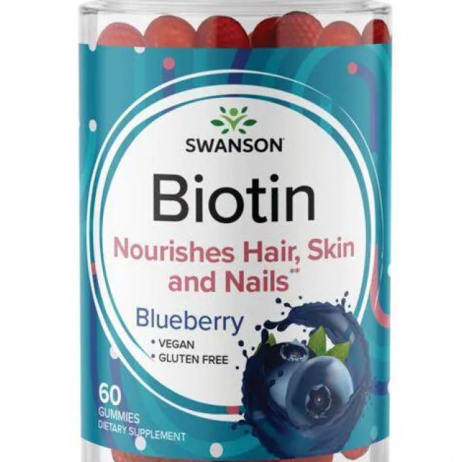 Swanson Biotin gumivitamin (áfonyás) 2500 mcg / 60 darab
