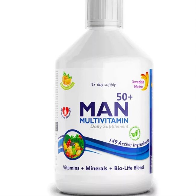 Swedish Nutra Man 50+ folyékony multivitamin 50 feletti férfiaknak 500ml 