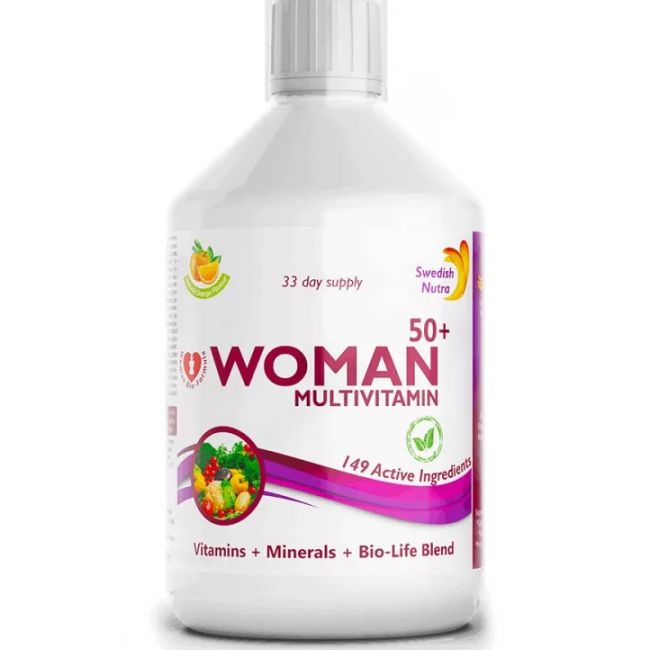 Swedish Nutra Woman 50+ folyékony multivitamin 50 feletti nőknek 500ml 